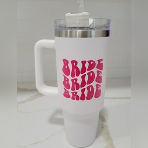 White Brides Stainless Steel  Tumbler with Straw